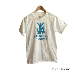Hanes Squatty Potty I Pooped Today White Tee Shirt Size S